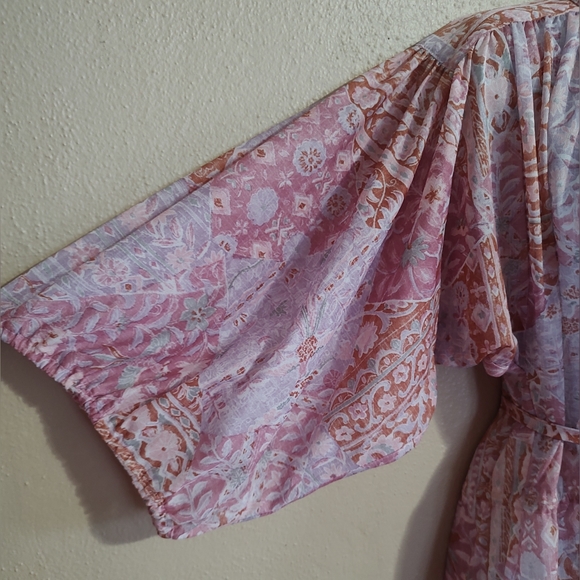 Vintage 1970's Dress Spring Floral & Bird Print Size Large XLarge Kenny Classics - Picture 6 of 13